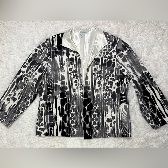 Patchington VTG Black, White, & Grey Leopard Print Women’s Blazer Size XL - Picture 1 of 5